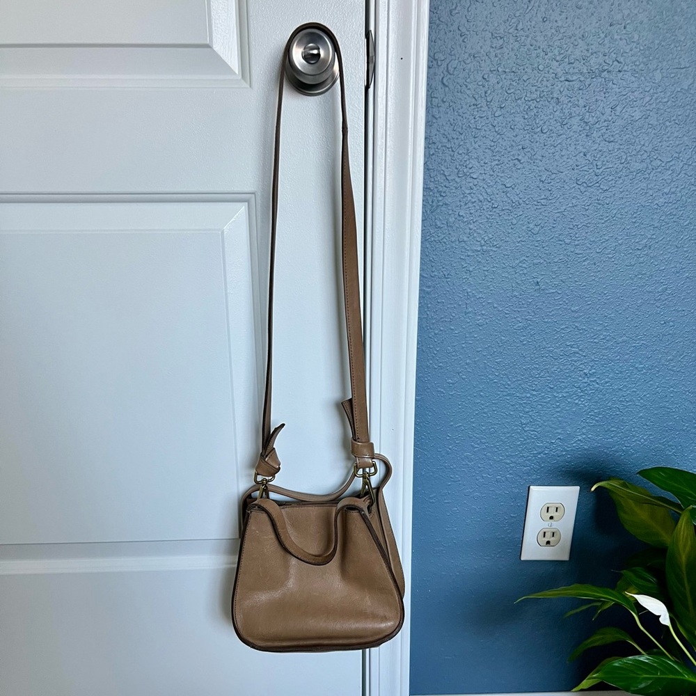Madewell The Sydney Crossbody Bag 100% Leather Ash Green